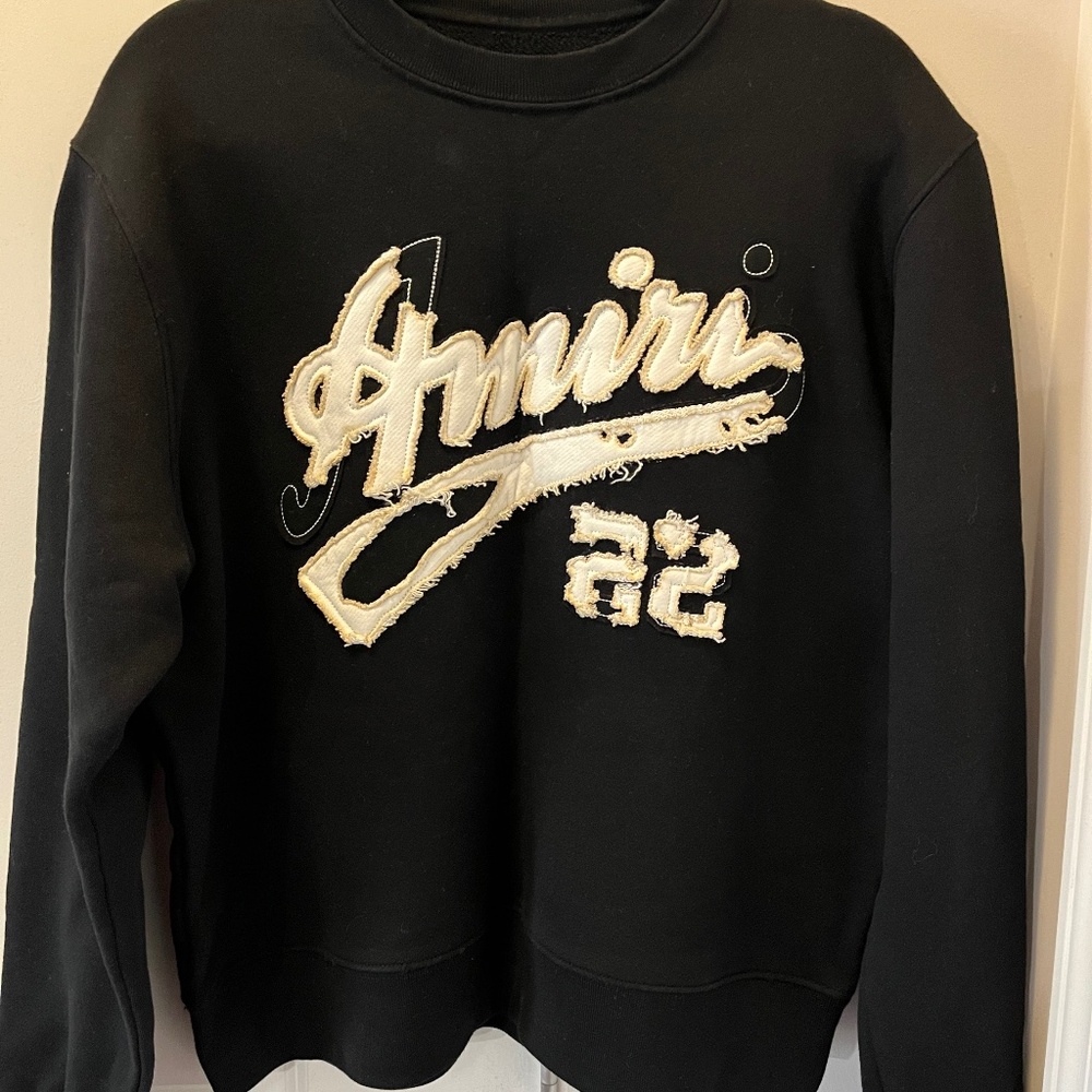 AMIRI Men's Script Logo Crew Sweatshirt- SZ SMALL